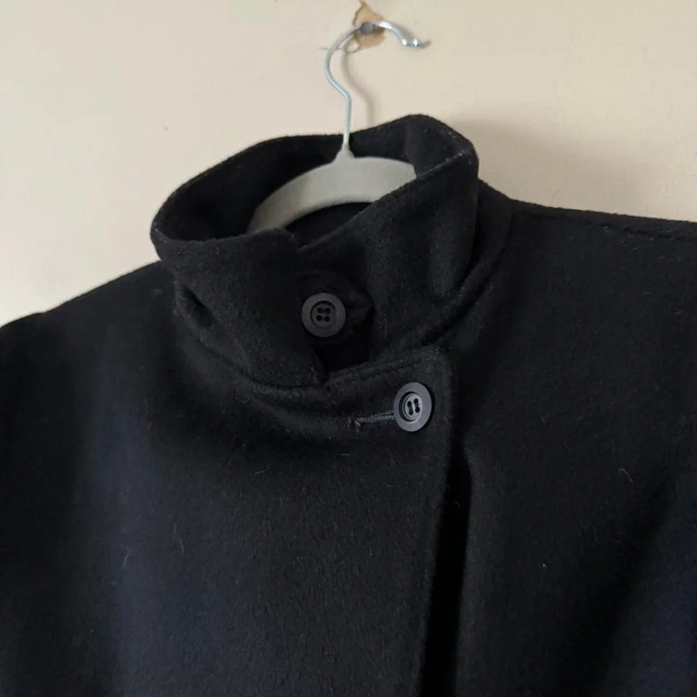 Vintage Black Saks Fifth Avenue Coat High Funnel Neck Union Military Victorian - Picture 4 of 8